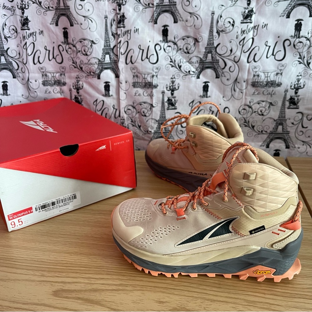 Altra Women's Lace Up Boots - Cream and Coral - Picture 2 of 8